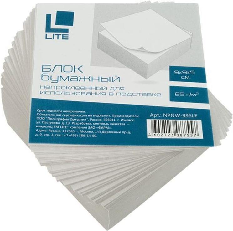 

Бумага Lite Блок 9х9х5 см [NPNW-995LE], Блок 9х9х5 см