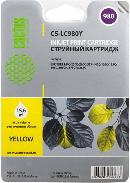 

Картридж Cactus CS-LC980Y, CS-LC980Y