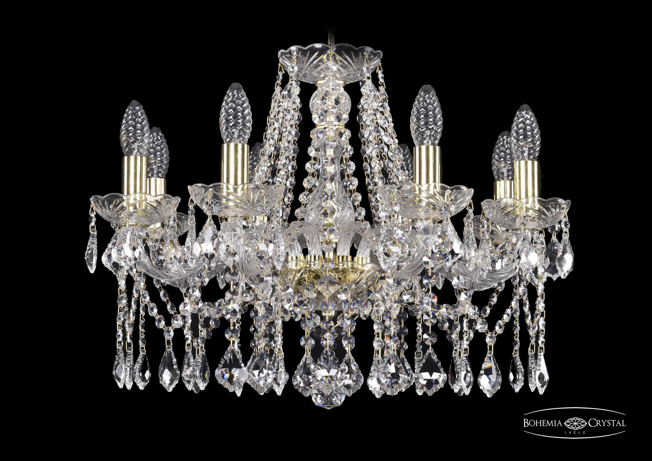 

Подвесная люстра Bohemia Ivele Crystal 1413/8/200/G/Leafs