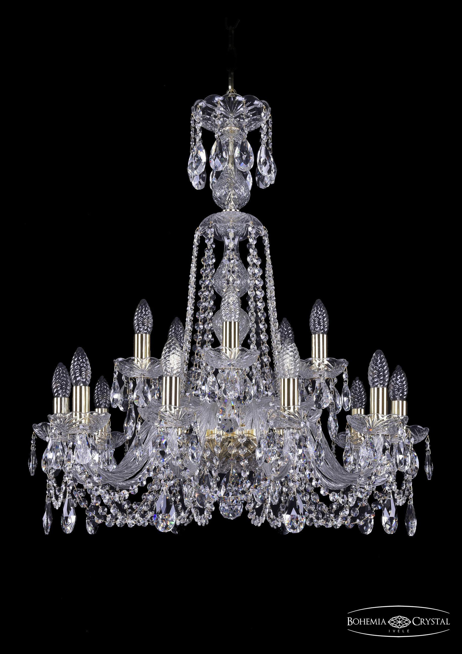 

Подвесная люстра Bohemia Ivele Crystal 1402/10+5/240/XL-77/G