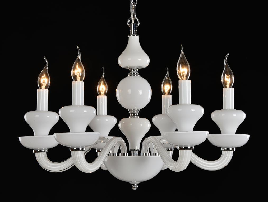 

Подвесная люстра NEWPORT D65*H55/155 cm Е14 6*60W Chrome White [1906/S white], Подвесная люстра NEWPORT D65*H55/155 cm Е14 6*60W 1906/S white Chrome White