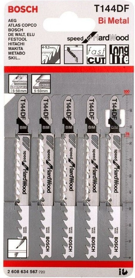 

Пилка для лобзика Bosch T 144 DF Speed for Hard Wood 5шт [2.608.634.567], Пилка для лобзика Bosch T 144 DF Speed for Hard Wood 5шт 2.608.634.567