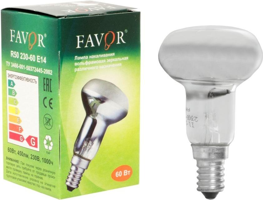 

Лампочки накаливания Favor ЗК60 R50 230-60Вт E14 [8105009], Лампочки накаливания Favor ЗК60 R50 230-60Вт E14 8105009