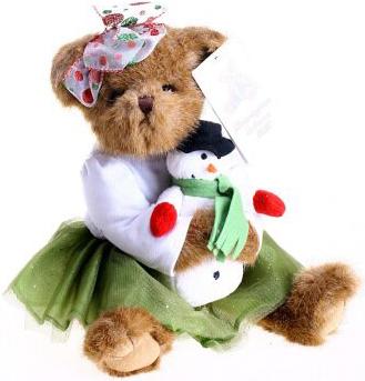 

Мягкая игрушка Bearington Мишка в зеленом платье со снеговичком (36 см) [173179], Мишка в зеленом платье со снеговичком 36 см