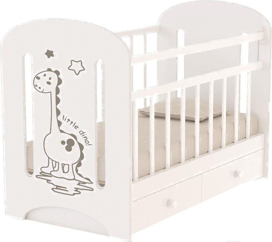 

Детская кроватка VDK Dino с маятником и ящиком белый, Dino с маятником и ящиком