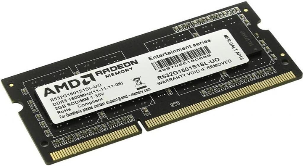 

Оперативная память AMD 2GB DDR3 SO-DIMM PC3-12800 (R532G1601S1SL-UO)