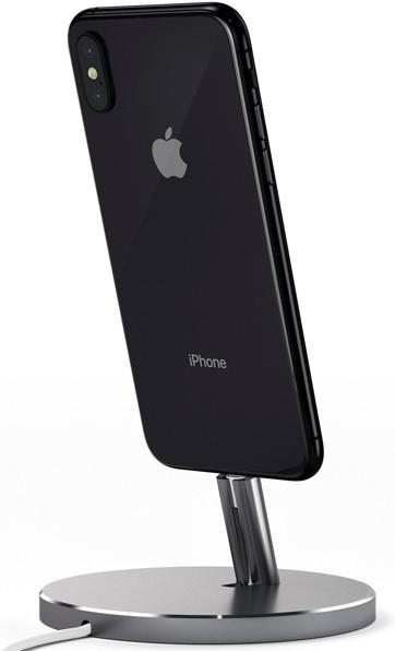 

Док-станция Satechi Aluminum Desktop Charging Stand for iPhone серый космос [ST-AIPDM], Aluminum Desktop Charging Stand for iPhone
