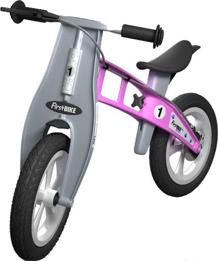 

Беговел FirstBIKE Street с тормозом розовый, Street с тормозом
