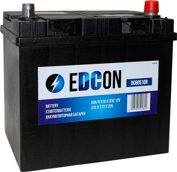 

Автомобильный аккумулятор EDCON DC60510R (60 А ч), Аккумулятор EDCON 60 А/ч) DC60510R