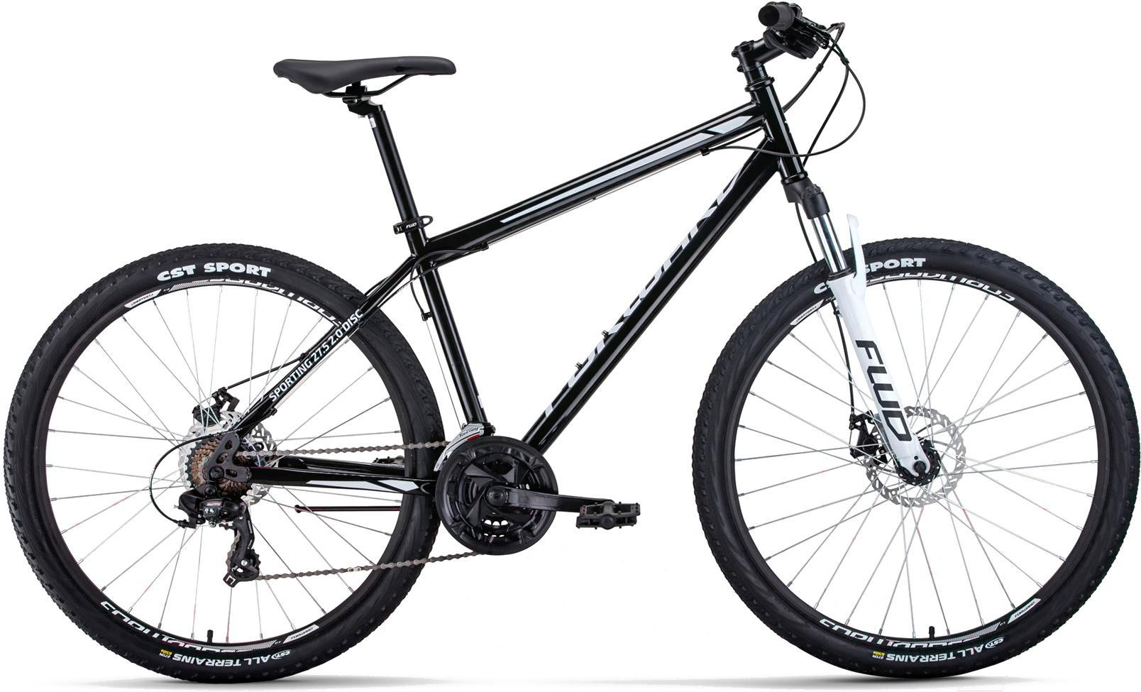 

Велосипед Forward Sporting 27.5'' 2.2 Disc 2021 рама 19 дюймов черный/белый [RBKW1M17G017], Sporting 27.5 2.2 Disc 2021 19'