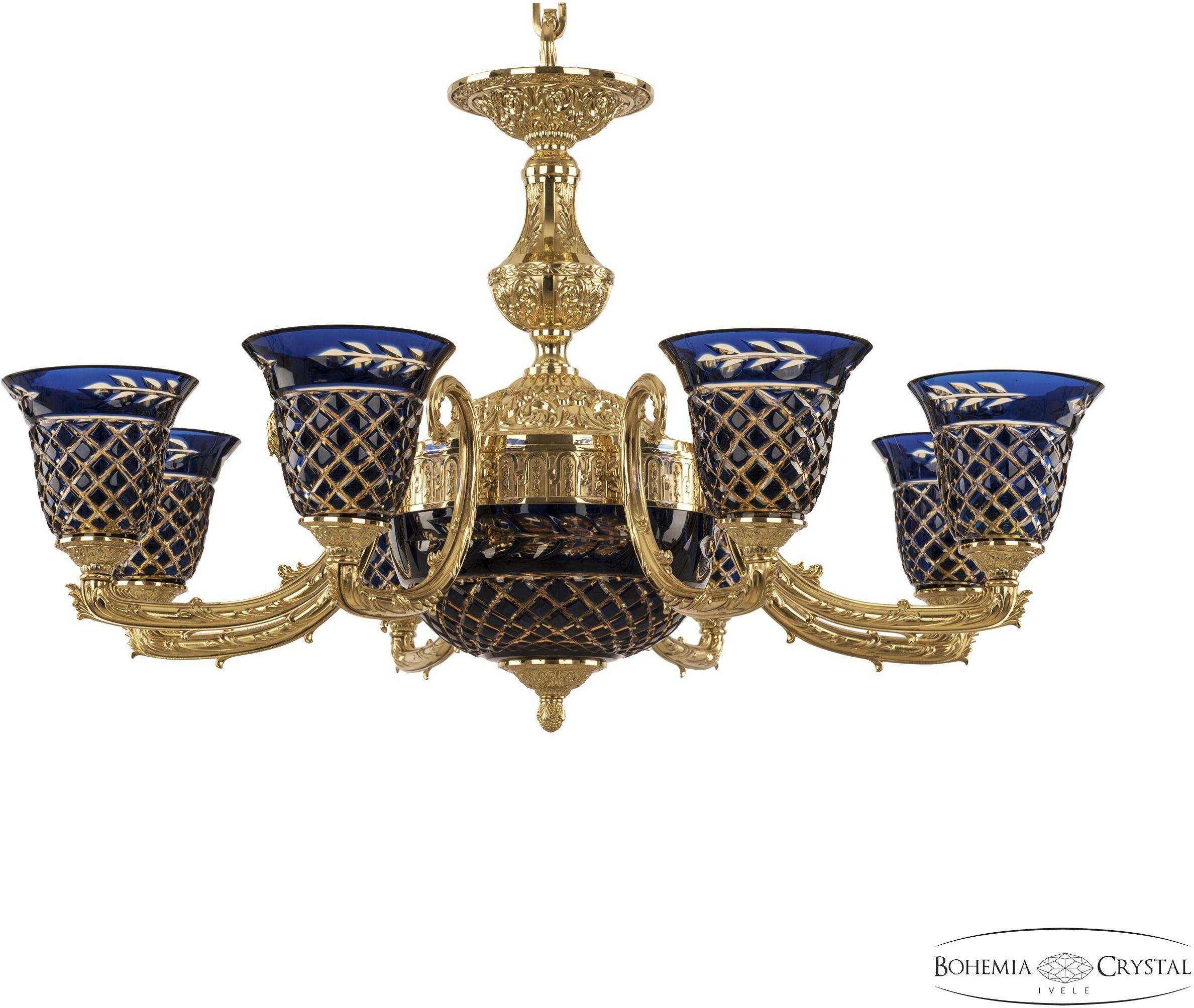 

Подвесная люстра Bohemia Ivele Crystal 71212P/8/210 G P2 U Amber-Blue/H-1J