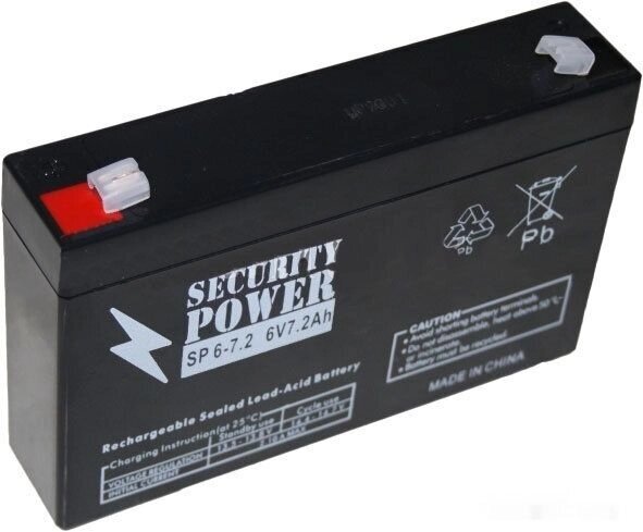 

Аккумулятор для ИБП Security Power SP 6-7.2 F1 (6В/7.2 А·ч)