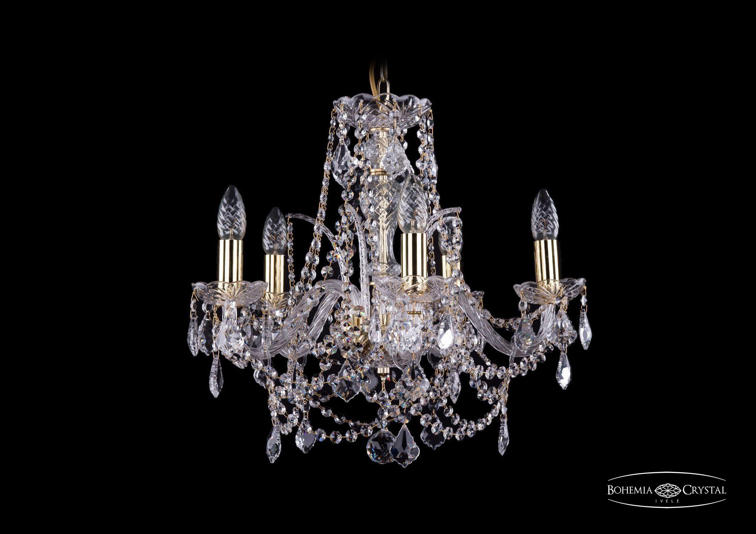 

Подвесная люстра Bohemia Ivele Crystal 1411/5/160/G/Leafs
