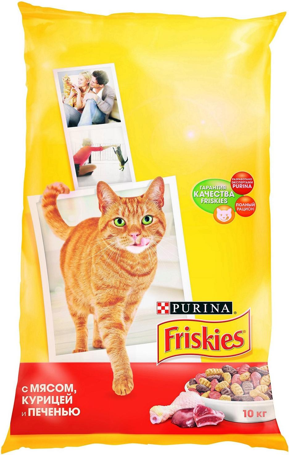 

Корм для кошек Friskies С мясом, курицей и печенью (10кг), с мясом, курицей и печенью 10 кг