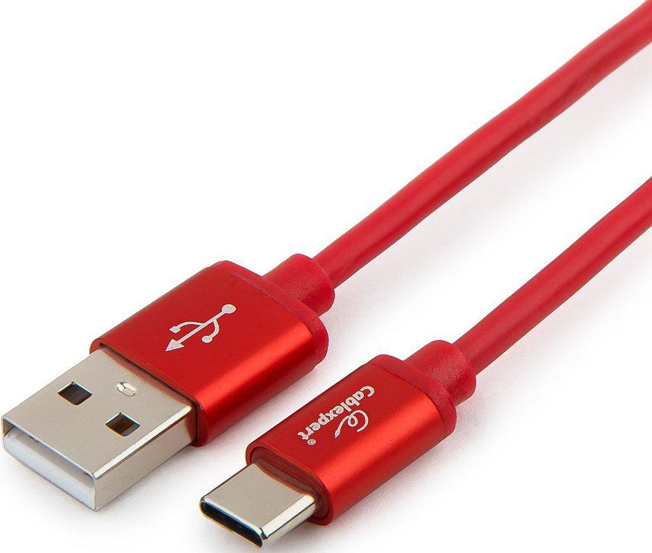 

Кабель USB2.0 Gembird Cablexpert Silver Series - Type-C 1m Red [CC-S-USBC01R-1M], Cablexpert Silver Series - Type-C 1m