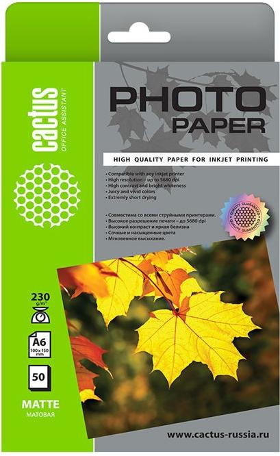 

Фотобумага CACTUS 10X15CM Photo Matte 50SH, 10X15CM Photo Matte 50SH