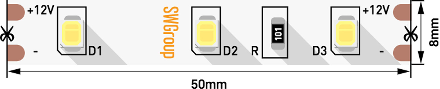 

SWG Лента светодиодная стандарт 2835, 60 LED/м, 6,3 Вт/м, 12В , IP20, Цвет: Нейтральный белый [SWG260-12-6.3-NW], Светодиодная лента SWG Лента светодиодная стандарт 2835, 60 LED/м, 6,3 Вт/м, 12В , IP20, Цвет: Нейтральный белый SWG260-12-6.3-NW