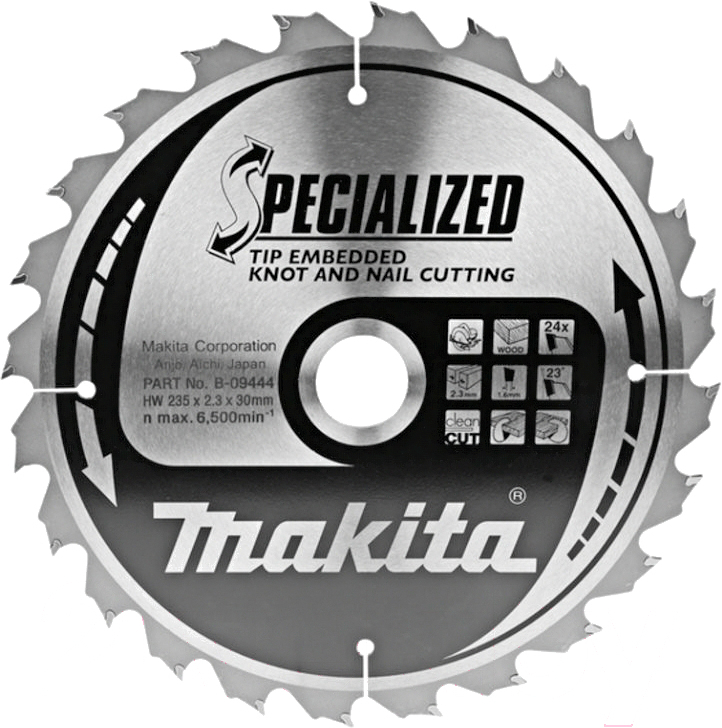 

Диск пильный Makita 235х30 мм 24 зуб [B-31413], Диск пильный Makita 235х30 мм 24 зуб B-31413