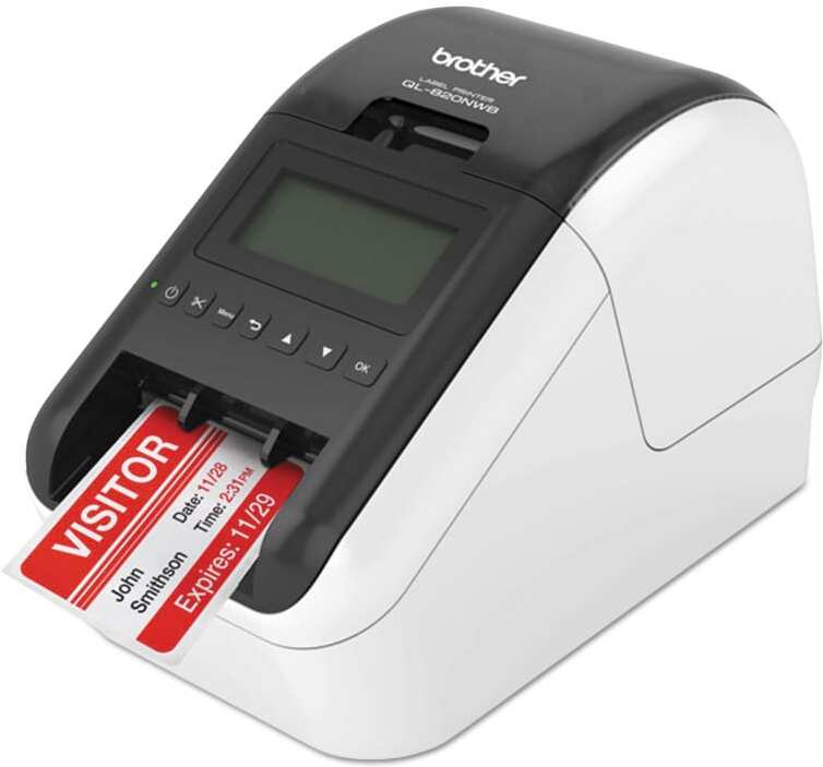 

Термопринтер Brother QL820-NWB [QL820NWBR1], Термопринтер Brother QL820-NWB (для печ.накл.) стационарный серебристый (Brother QL820NWBR1)
