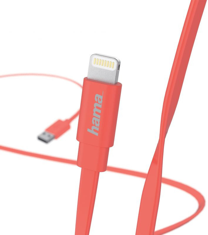 

Hama Flat Lightning (m) USB A(m) 1.2 м розовый [00173645], Hama Flat Lightning (m) USB A(m) 1.2 м 00173645 розовый
