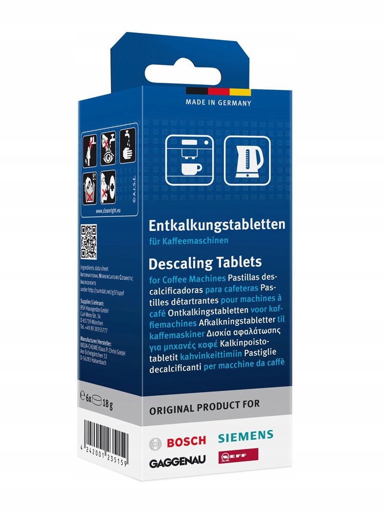 

Таблетки для кофемашины Bosch 00311864, 00311864