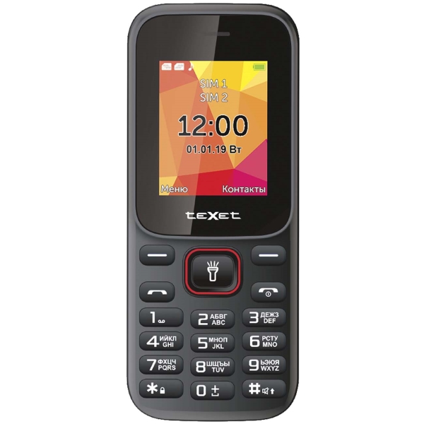 

Мобильный телефон TeXet TM-124 Black/Red, TM-124