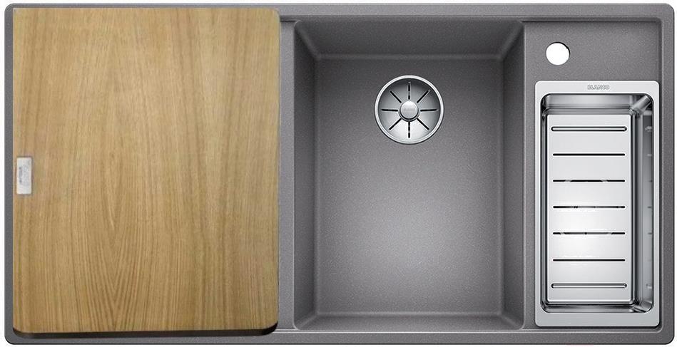 

Кухонная мойка Blanco из силгр. AXIA III 6 S чаша справа, разделочный столик ясень алюметаллик [523464], из силгр. AXIA III 6 S чаша справа, разделочный столик ясень