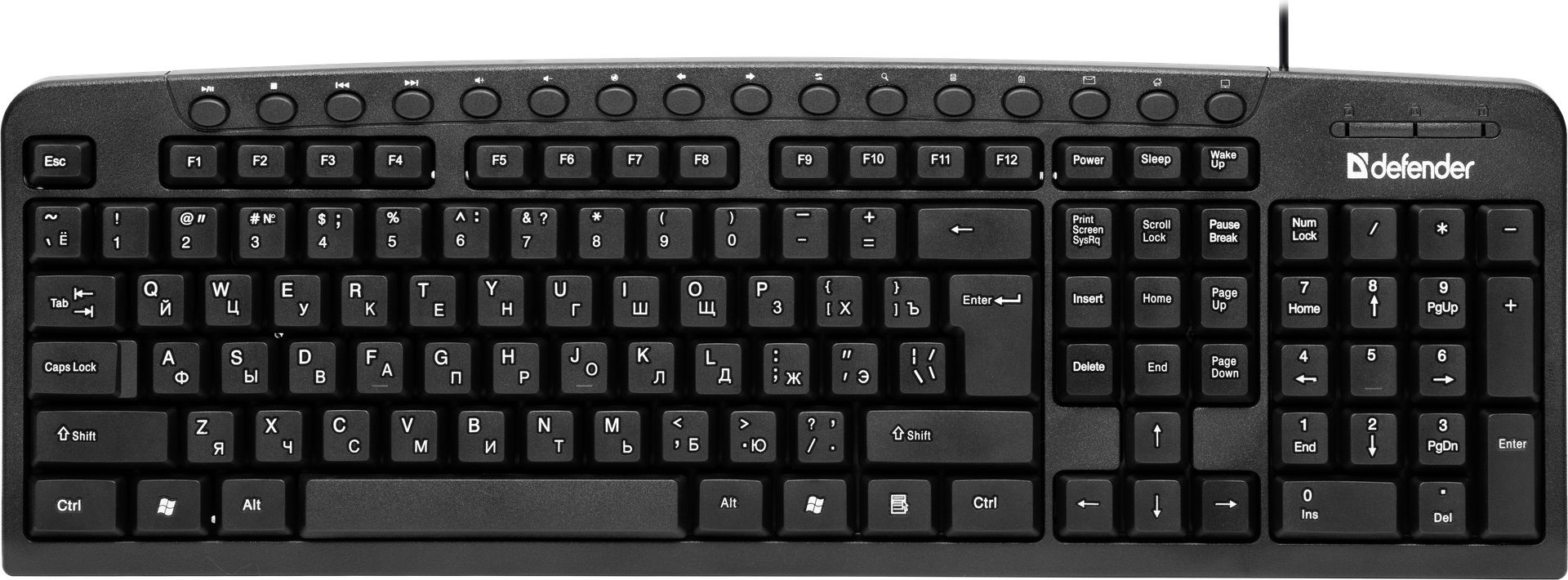 

Клавиатура Defender Focus HB-470 RU черный, Клавиатура Defender Focus HB-470 RU