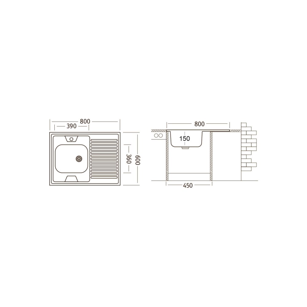 

Кухонная мойка Ukinox STD800.600-4C 0L