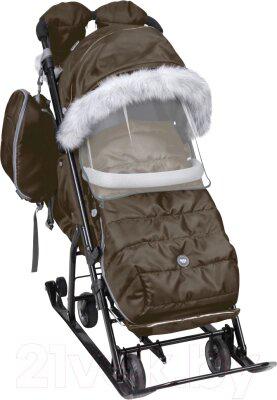 

Санки Nika Детям НД7-5SK/2 коричневый, Детям НД7-5SK/2