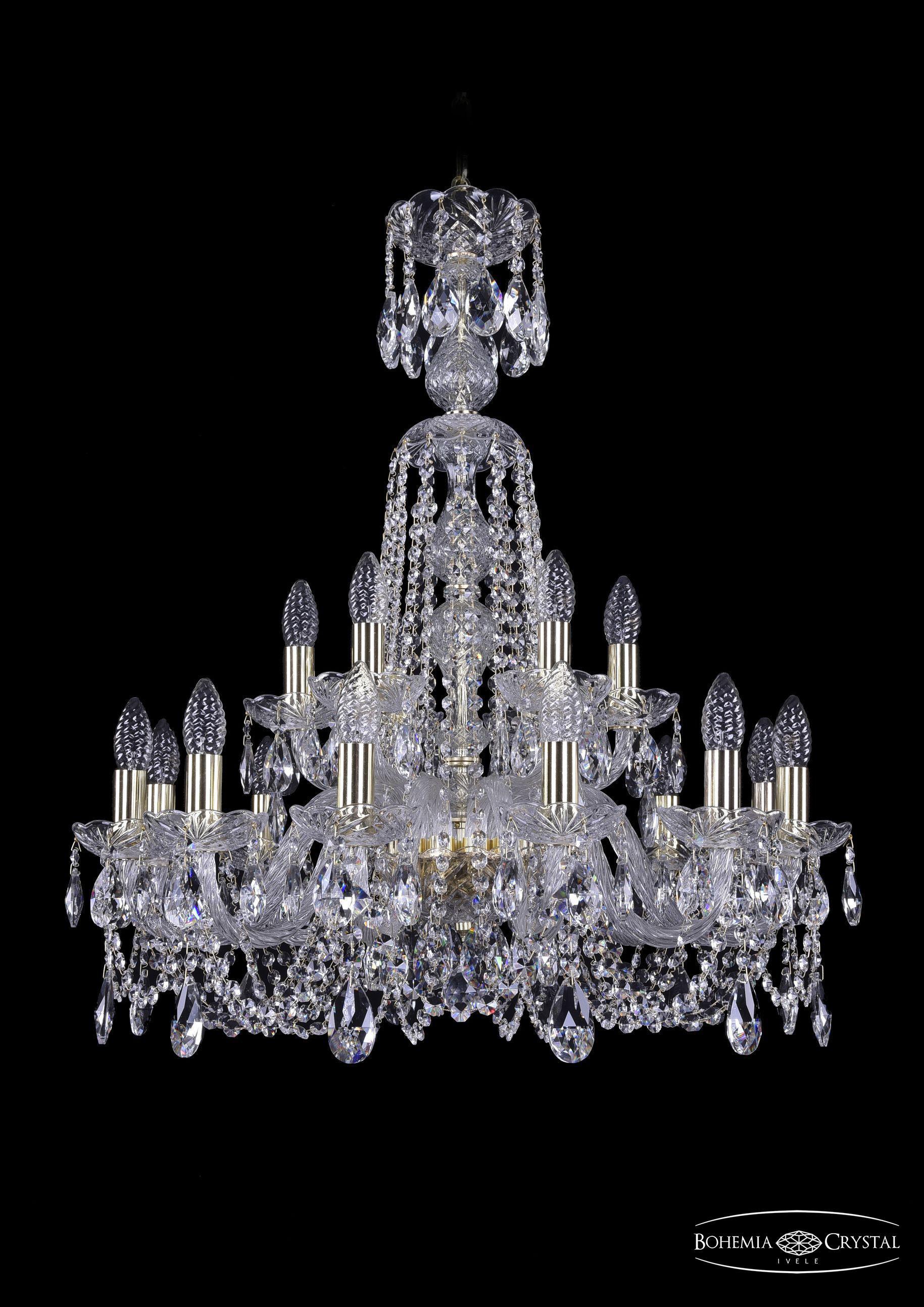 

Подвесная люстра Bohemia Ivele Crystal 1402/12+6/240/XL-77/G