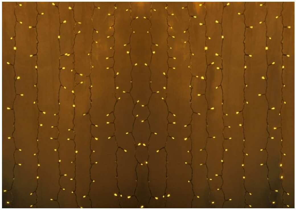 

Новогодняя гирлянда Neon-night Дождь Yellow [235-301-6], Гирлянда Светодиодный Дождь 2х1,5м, постоянное свечение, прозрачный провод, 220В, диоды ЖЁЛТЫЕ