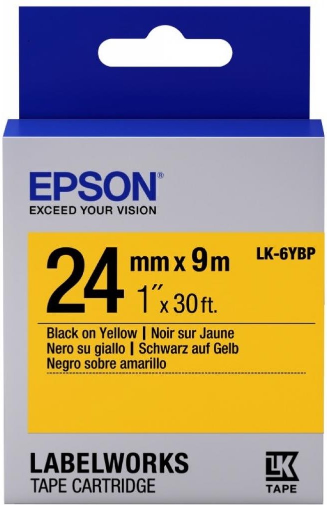 

Картридж-лента для термопринтера Epson C53S656005 (9 м, 24 мм), Картридж Epson LK6YBP Pastel Blk/Yell 24/9 C53S656005