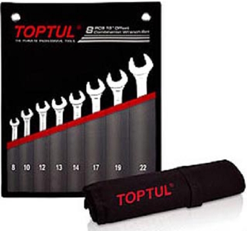 

Набор ключей Toptul GPCW0801 8 предметов, Набор ключей комбинированных Toptul 8-22 мм 15° Pro-Line 8 предметов GPCW0801