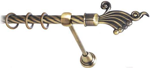 

Карниз Lm Decor Кения 023 1р витой 1.8м антик, Кения 023 1р витой 16мм 1.8м