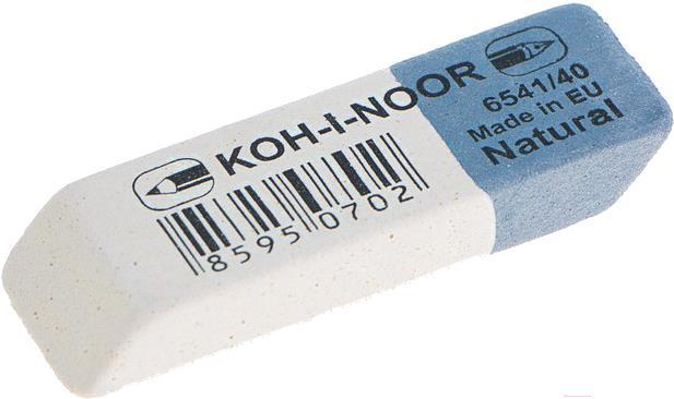 

Ластик Koh-i-Noor 6541/40 каучук 57x19.5x8 мм скошенный серый/белый