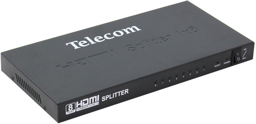 

Разветвитель Telecom TTS5030, Telecom HDMI Splitter (1in -gt; 8out) + б.п.