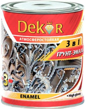 

Краска Dekor 3 в 1 алкидная 900г шоколадный