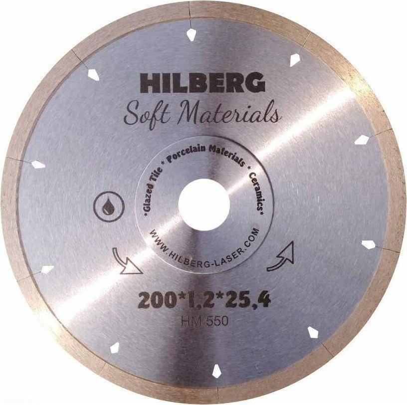 

Алмазный диск Hilberg 200х25.4 мм по керамике [НМ550], Алмазный диск Hilberg 200х25.4 мм по керамике НМ550