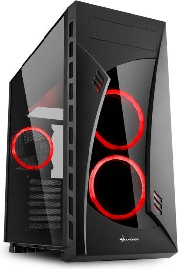 

Корпус для компьютера Sharkoon Night Shark red led черный