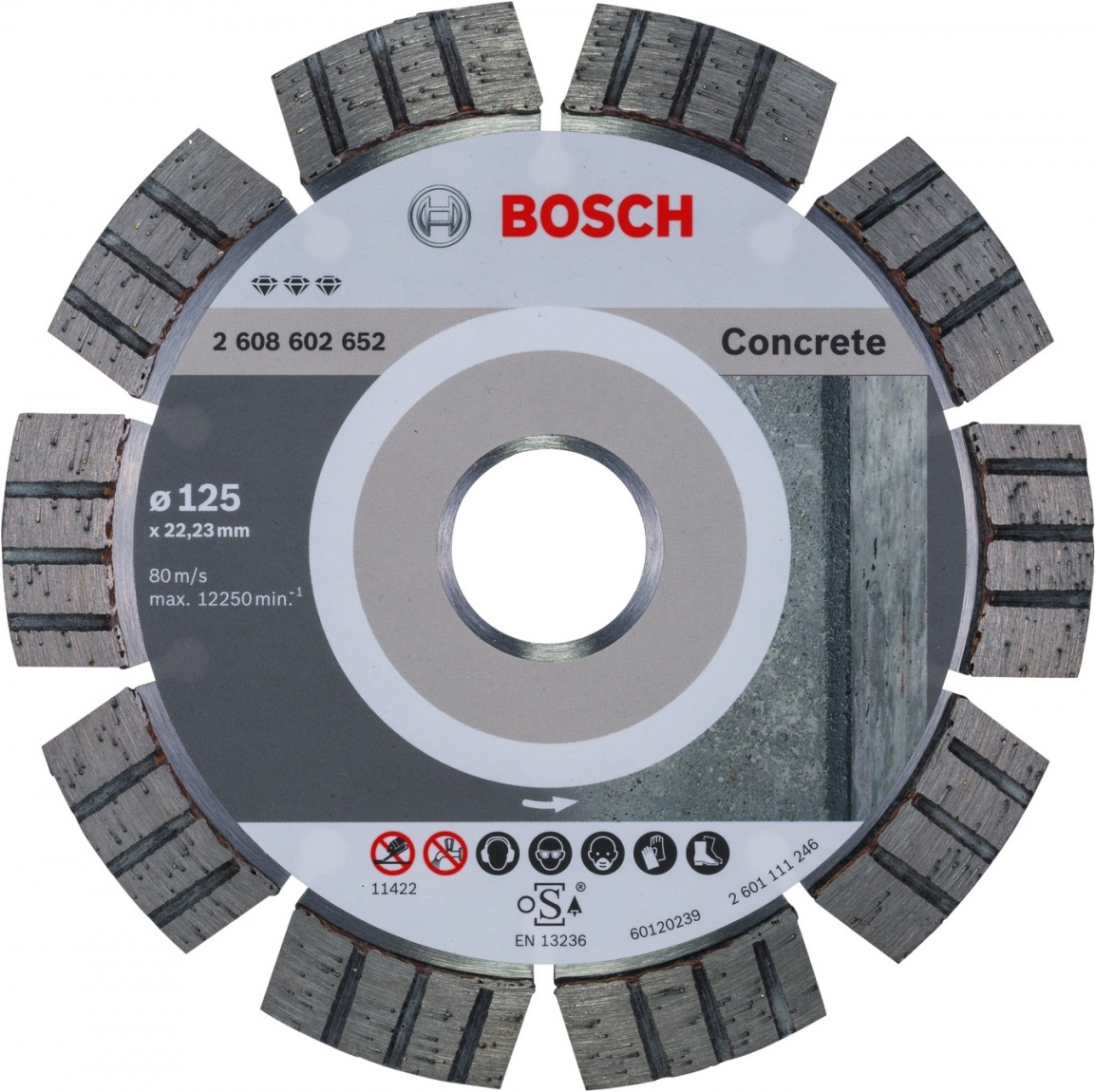 

Алмазный диск Bosch 2.608.602.652, Алмазный диск Bosch 125-22.23 Best for Concrete 2.608.602.652