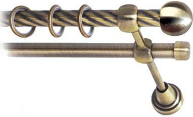 

Карниз Lm Decor Шар малый 124 2р витой 2.8м антик, Шар малый 124 2р витой 16мм 2.8м