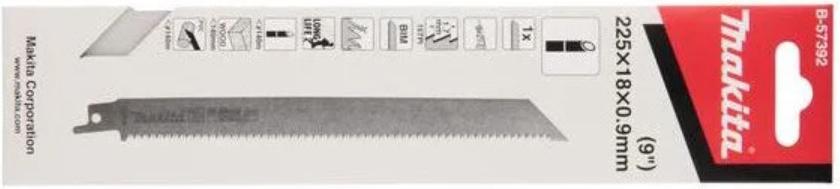 

Сабельная пилка по дереву Makita 225x0,9x15TPI 1 шт [B-57392], по дереву 225x0,9x15TPI 1 шт