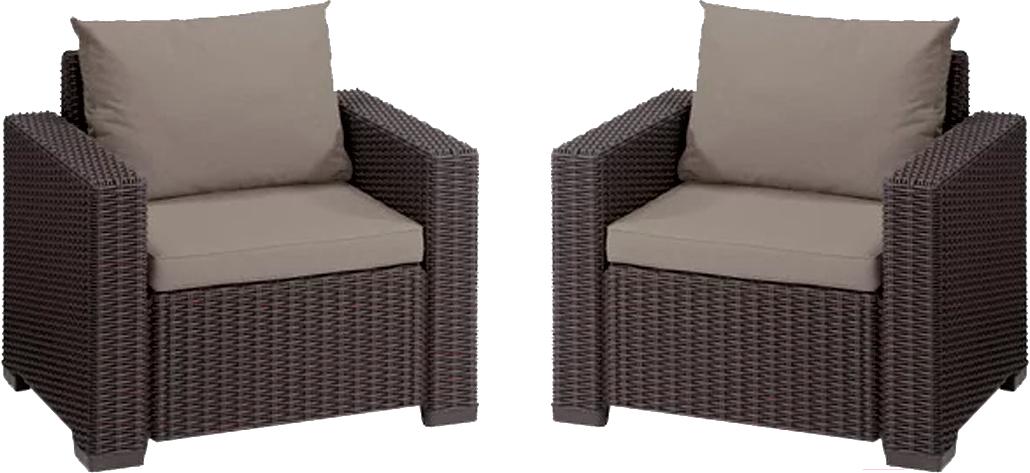 

Комплект садовой мебели Keter California 2 chairs коричневый [231639], Комплект садовой мебели Keter California 2 chairs 231639 коричневый