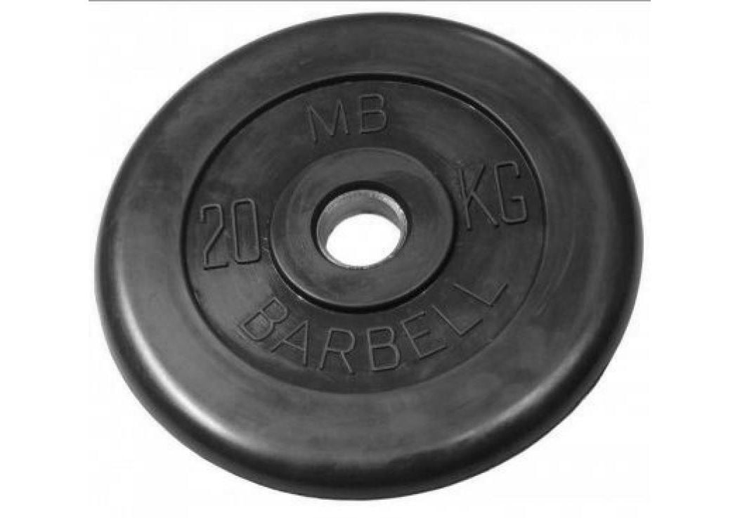 

Диск для штанги MB Barbell d26 мм 20 кг черный, d26мм 20кг