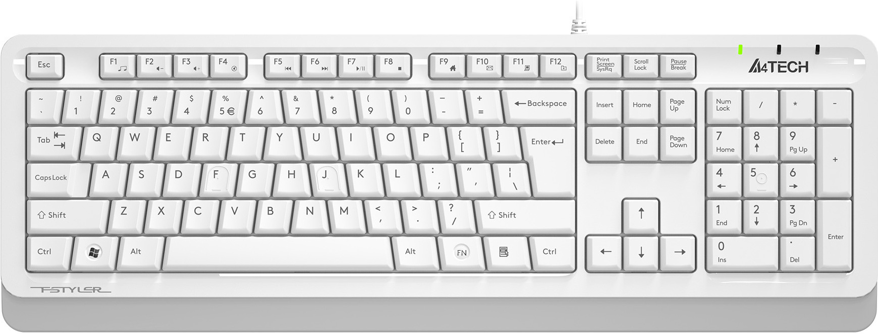 

Клавиатура A4Tech Fstyler USB белый/серый [FKS10 WHITE], Клавиатура A4Tech Fstyler FKS10 (белый/серый)