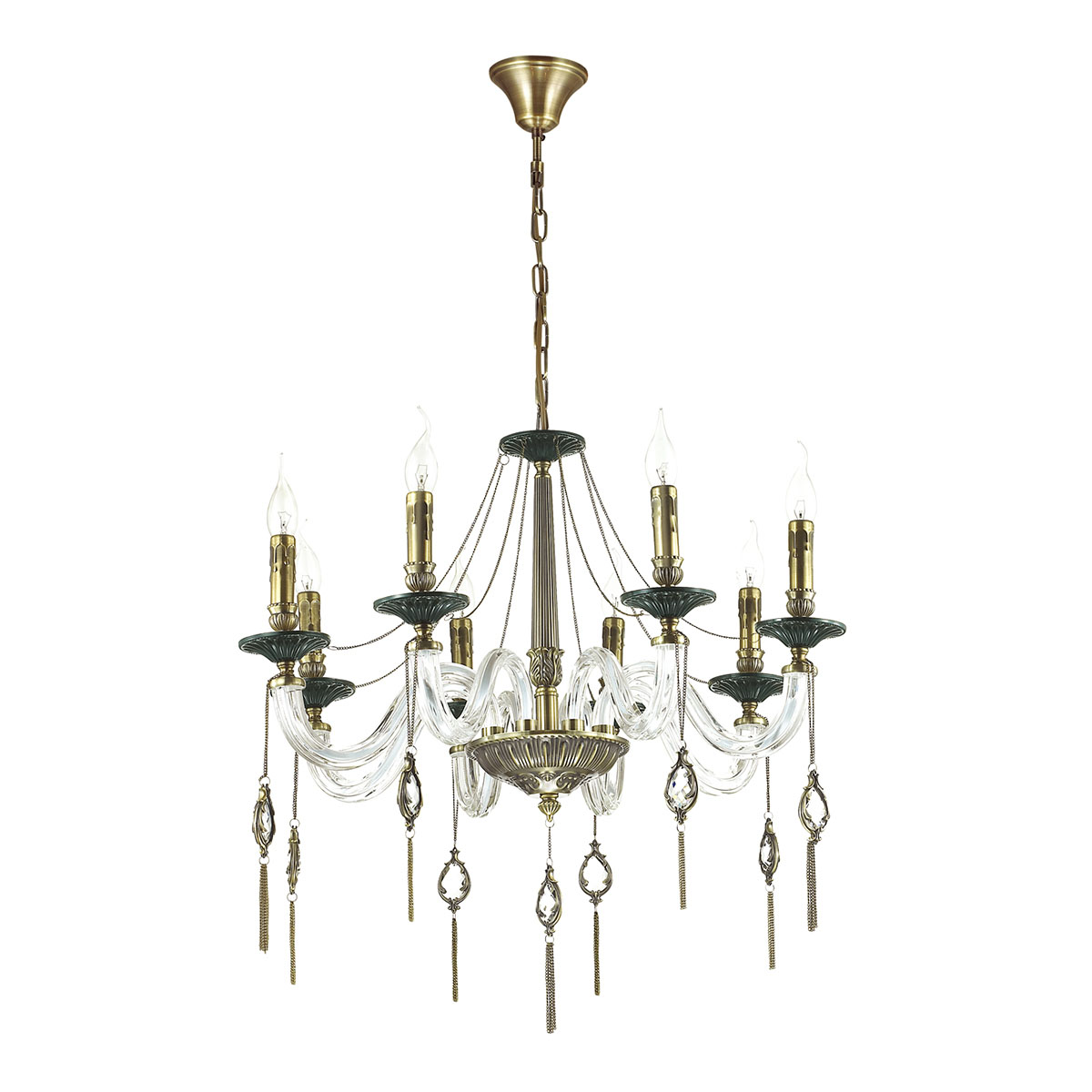 

Odeon Light 3984/8 ODL18 373 бронзов/прозрачн/зелен/хрусталь/металл.подв Люстра IP20 E14 8*40W 220V VIENNA, 3984/8 ODL18 373 бронзов/прозрачн/зелен/хрусталь/металл.подв Люстра IP20 E14 8*40W 220V VIENNA