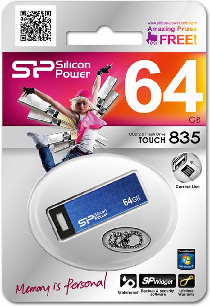 

Usb flash Silicon-Power 64Gb Touch 835 синий [SP064GBUF2835V1B], 64Gb Touch 835