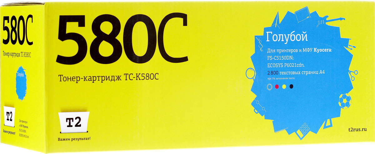 

Картридж T2 TC-K580C Cyan, TC-K580C