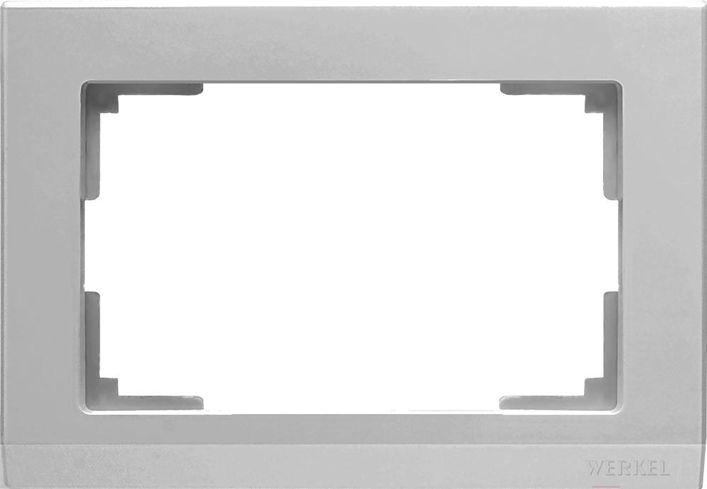 

Рамка для выключателя и розетки Werkel Stark WL04-Frame-01-DBL серебряный [a040286]